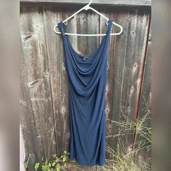 Jay Godfrey Drape Slouchy Navy Dress - Picture 1 of 3